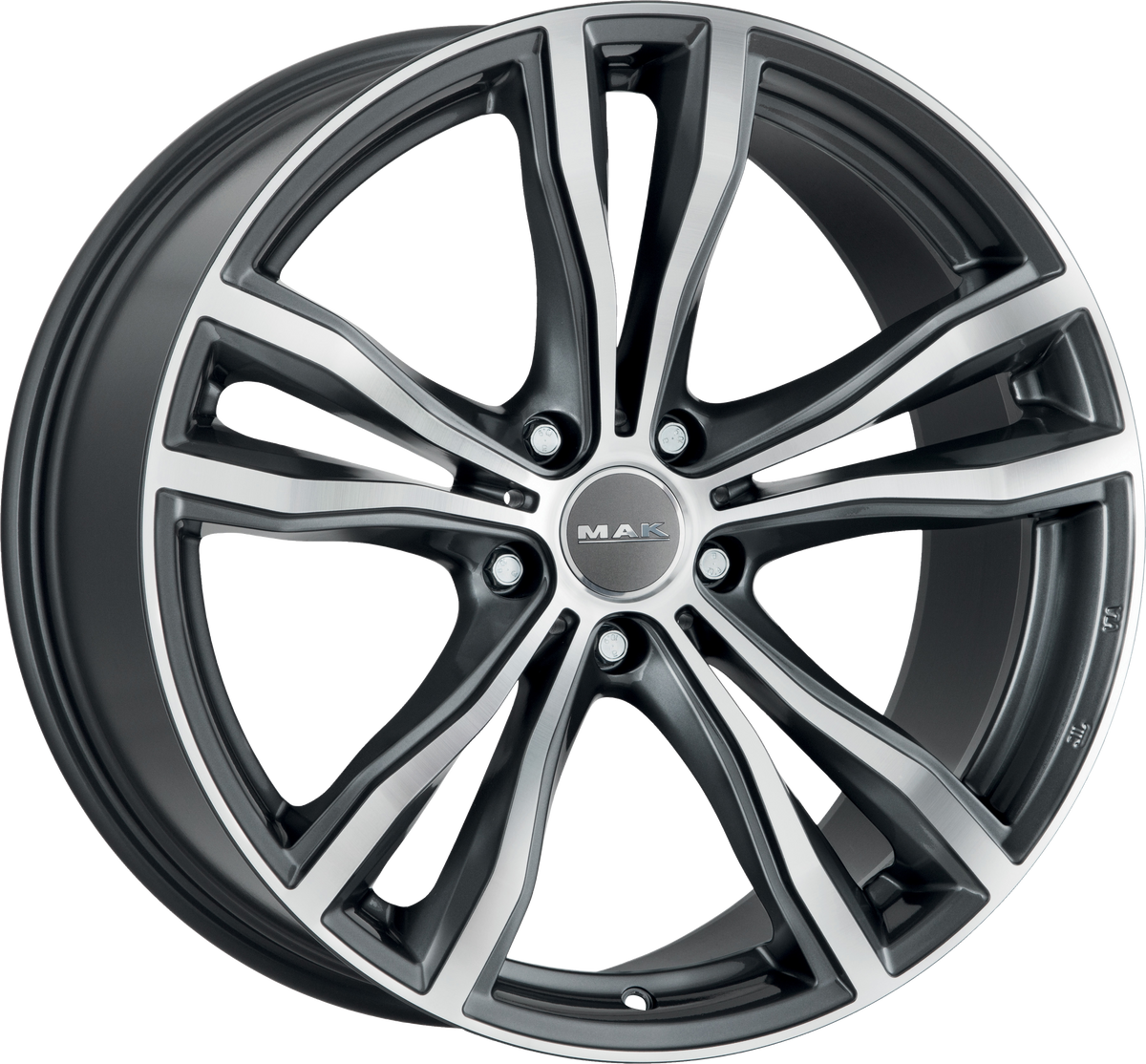 MAK X-MODE Gunmetal w/ Mirrored Face 21x11.5 +38 5x120mm 74.1mm - Wheelwiz