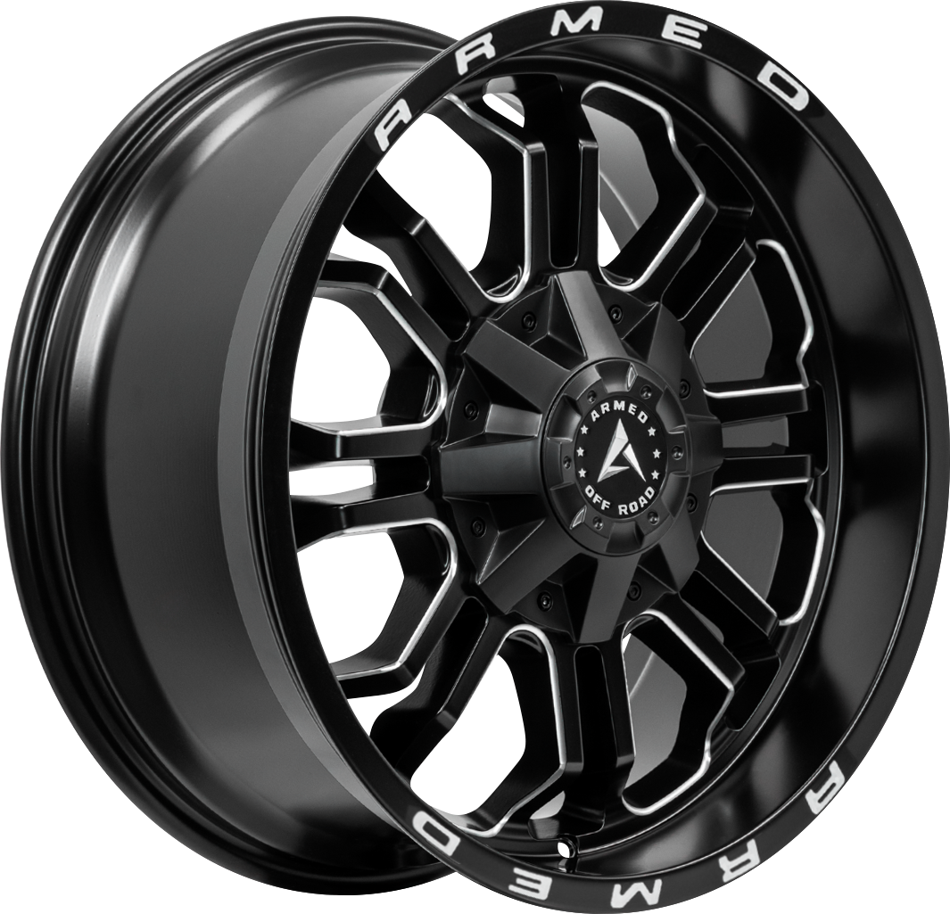 Armed Wheels Cannon Matte Black Milled + Armed 20x10 -24 Custom 87.1mm