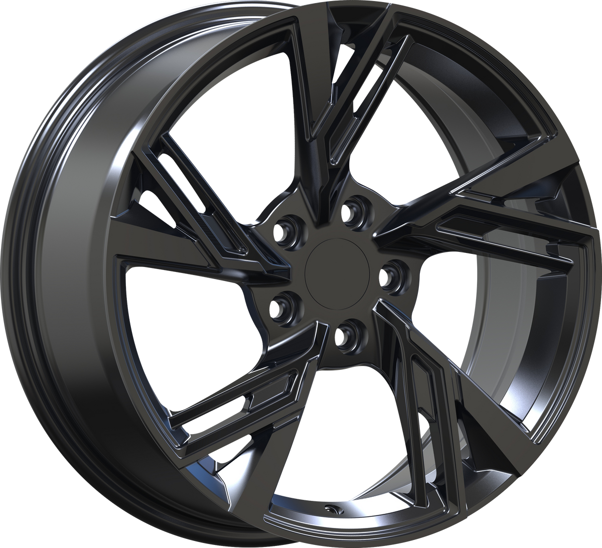YKW Replica MF18 Gloss Black 17x7.5 +40 5x112mm 57.1mm - Wheelwiz