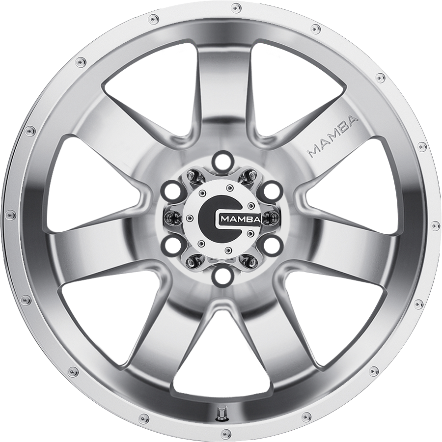 Mamba M14 Silver w/ Machined Face and Drill Holes 17x9 -12 6x139.7mm 106.1mm - Wheelwiz