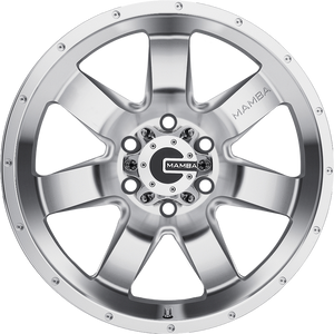 Mamba M14 Silver w/ Machined Face and Drill Holes 17x9 +12 5x127mm 78.1mm