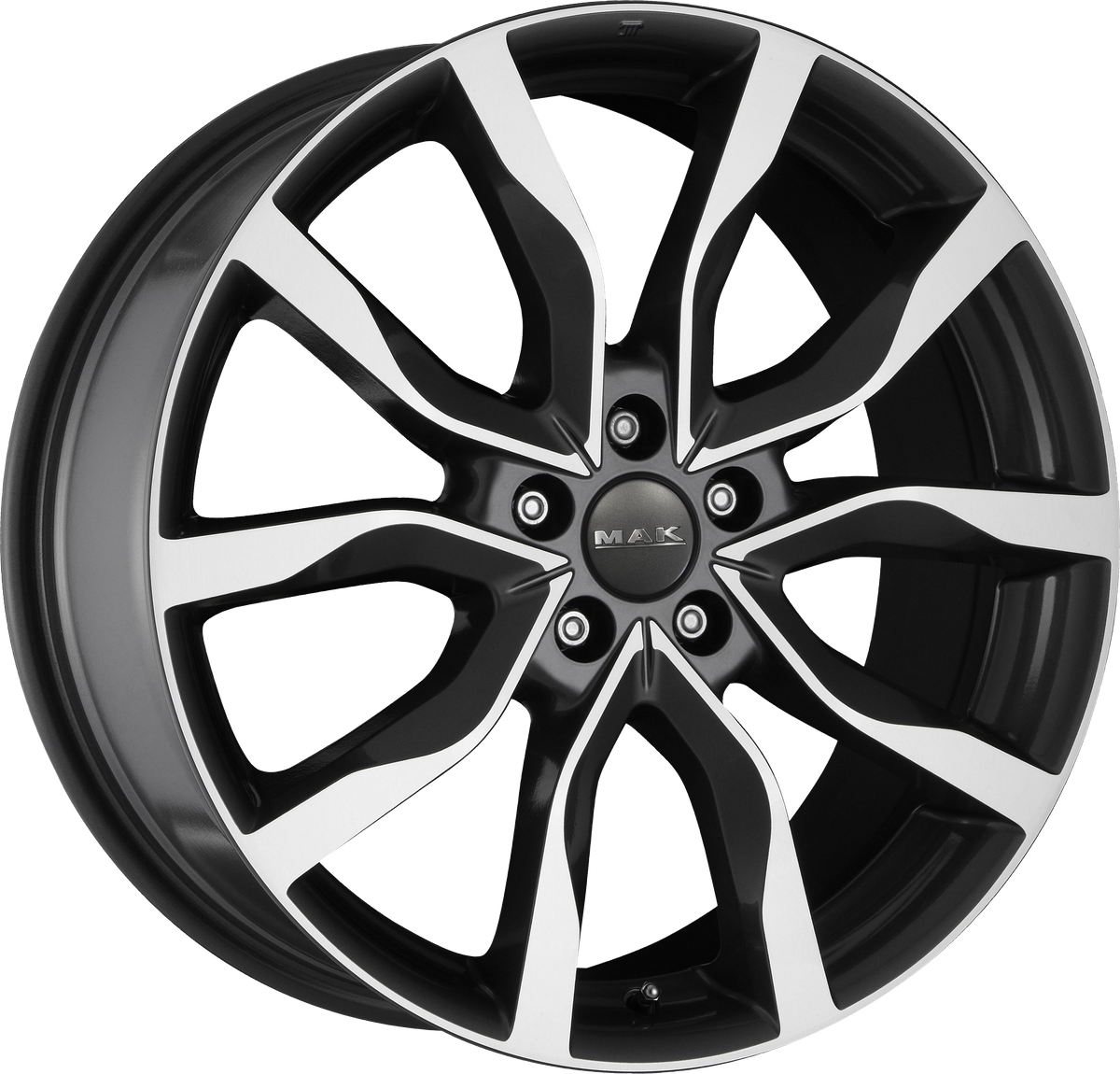 MAK KOLN Gunmetal w/ Mirrored Face 21x9.5 +48 5x114.3mm 76mm - Wheelwiz