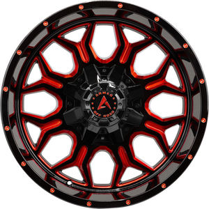 Armed Wheels Infantry Gloss Black Red Milled 20x9 +12 8x165.1mm 125.1mm - Wheelwiz