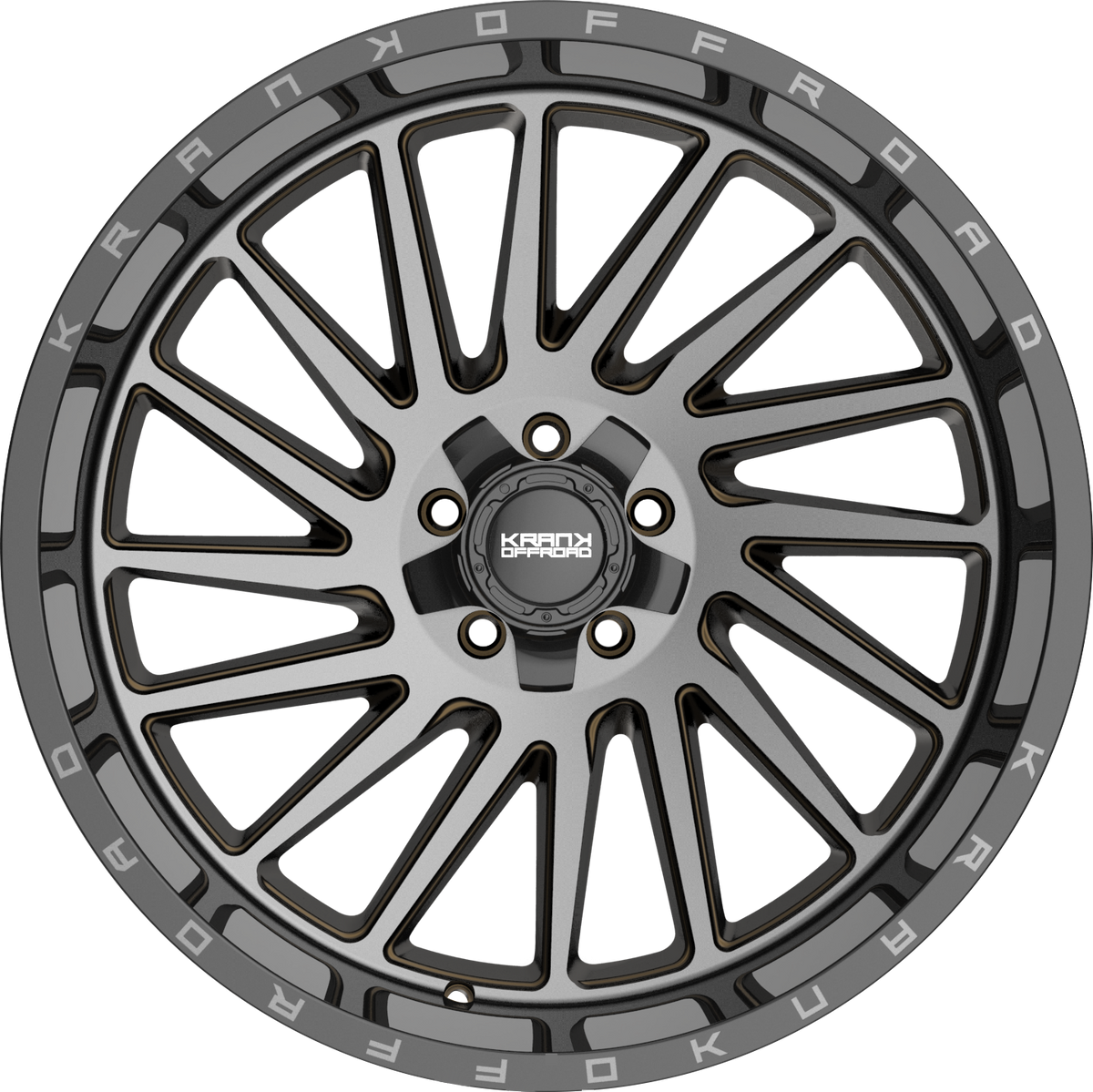 Krank Coil Bronze Dark Tint w/ Gloss Black Barrel 22x12 -44 5x127|5x139.7mm 77.8mm - Wheelwiz