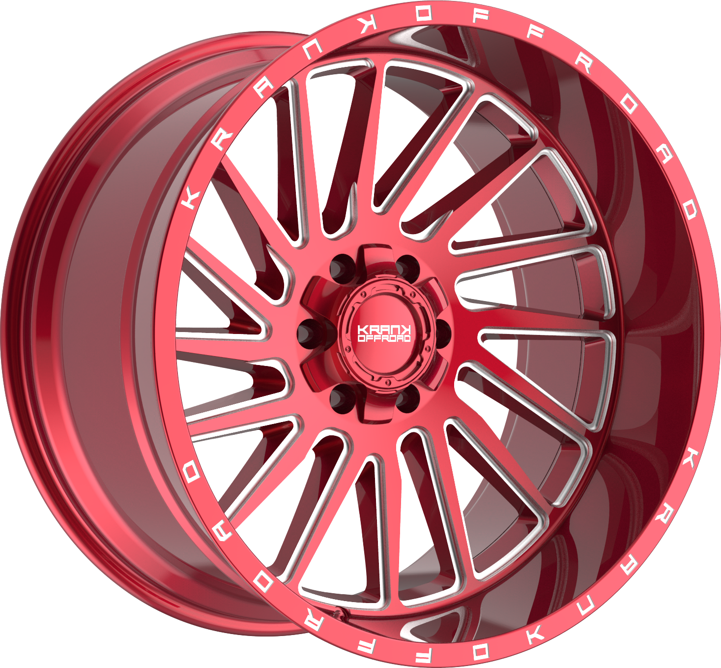 Krank Coil Red Clear 22x12 -44 6x135|6x139.7mm 108mm - Wheelwiz