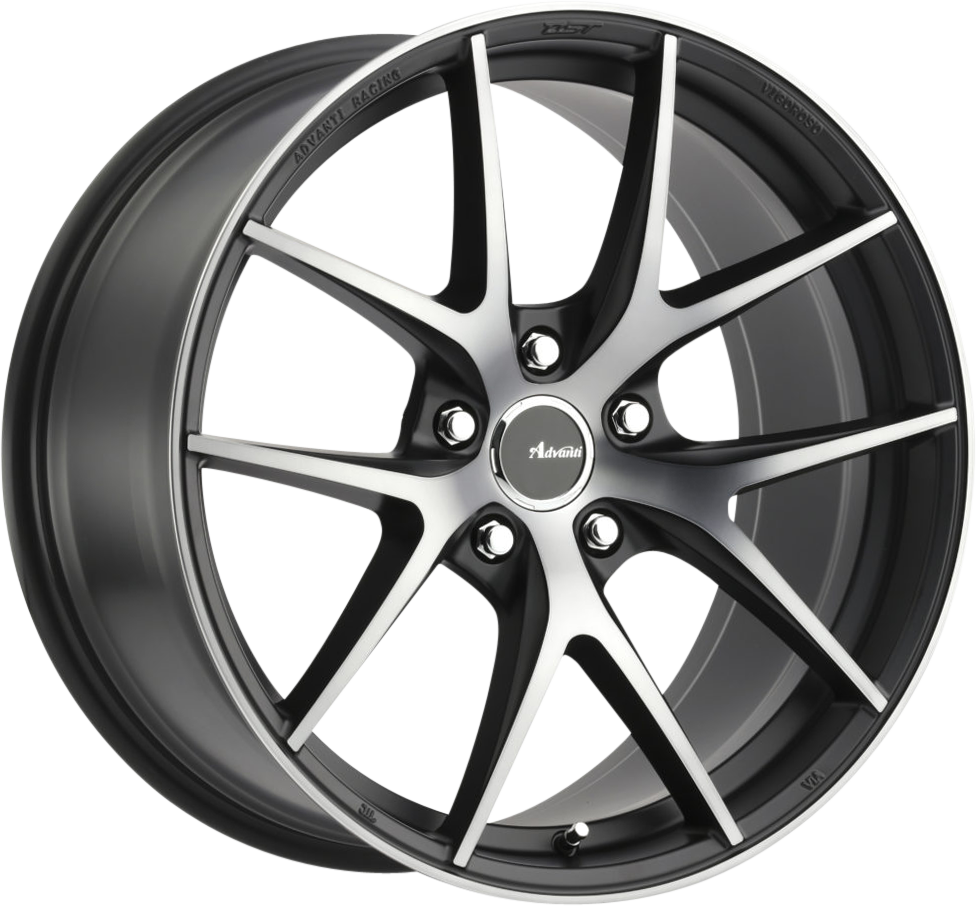 Advanti Vigoroso Matte Black W/ Smoked Clear 17x7.5 +45 5x108mm 73.1mm - Wheelwiz