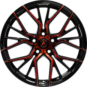 Armed Wheels Tactical Gloss Black Machine Face + Red Clear Coat 19x9.5 +35 5x113mm 74.1mm - Wheelwiz