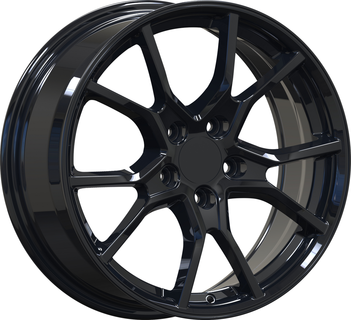 YKW Replica MF17 Gloss Black 17x7.5 +40 5x114.3mm 64.1mm - Wheelwiz