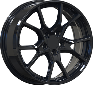 YKW Replica MF17 Gloss Black 17x7.5 +40 5x114.3mm 64.1mm - Wheelwiz