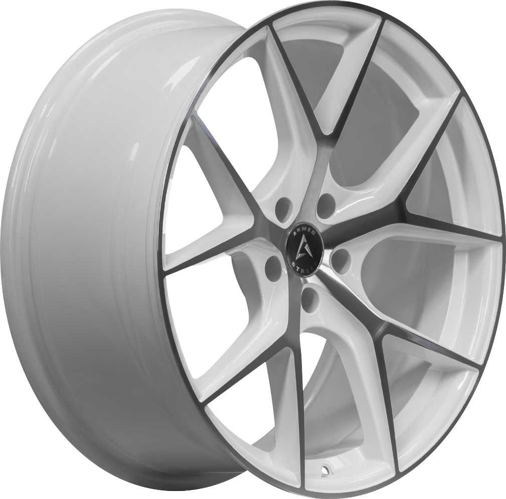 Armed Wheels Sniper Gloss White Machined 22x9.5 +32 5x127mm 74.1mm