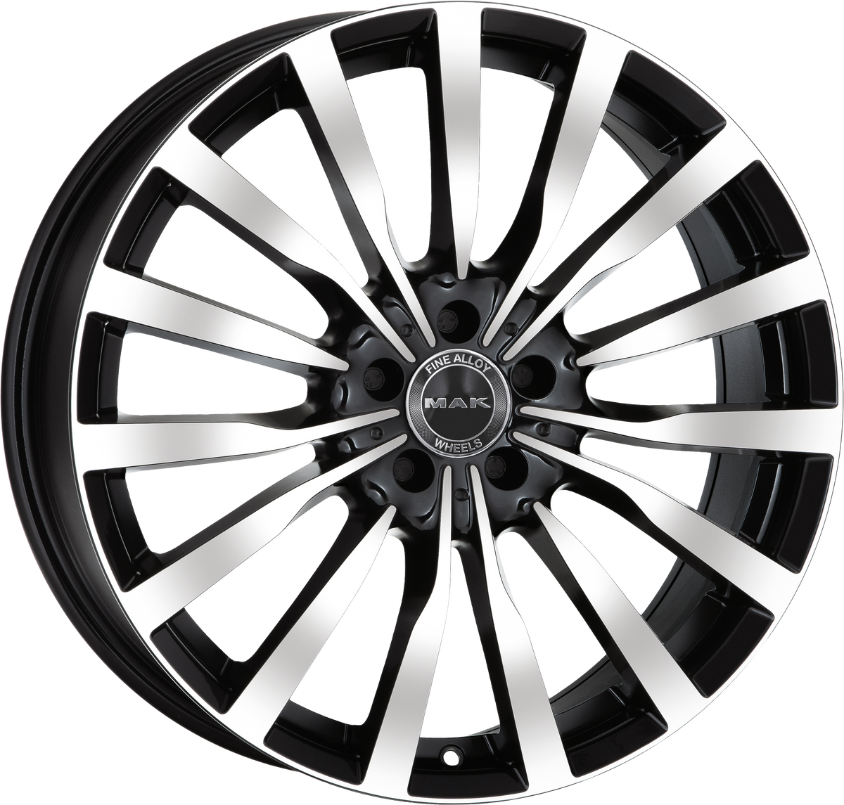 MAK KRONE Black w/ Mirrored Face 19x8.5 +57 5x112mm 66.6mm - Wheelwiz
