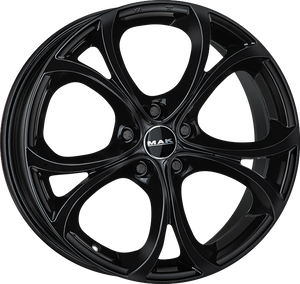 MAK Lario Gloss Black 17x7.5 +31 5x110mm 65.1mm - Wheelwiz