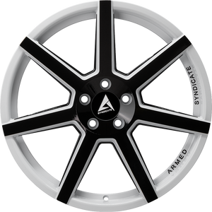 Armed Wheels Assassin White Machined + Milled + Black 19x8.5 +32 5x113mm 74.1mm - Wheelwiz