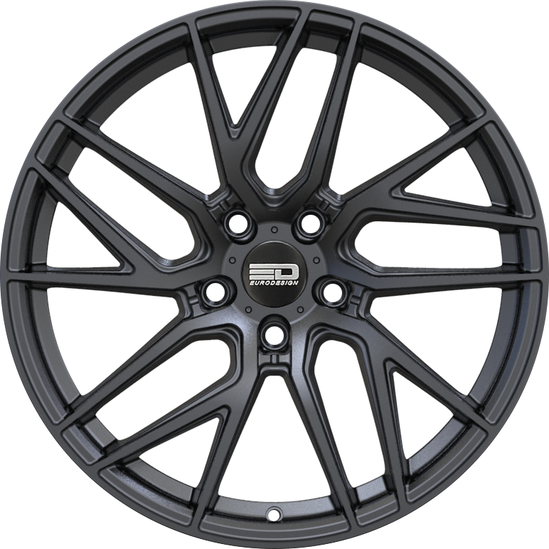 Euro Design Tech - EFS Matte Black 20x8.5 +38 5x100|5x105|5x110|5x112|5x115|5x118|5x108|5x114.3|5x98mm 72.6mm - Wheelwiz