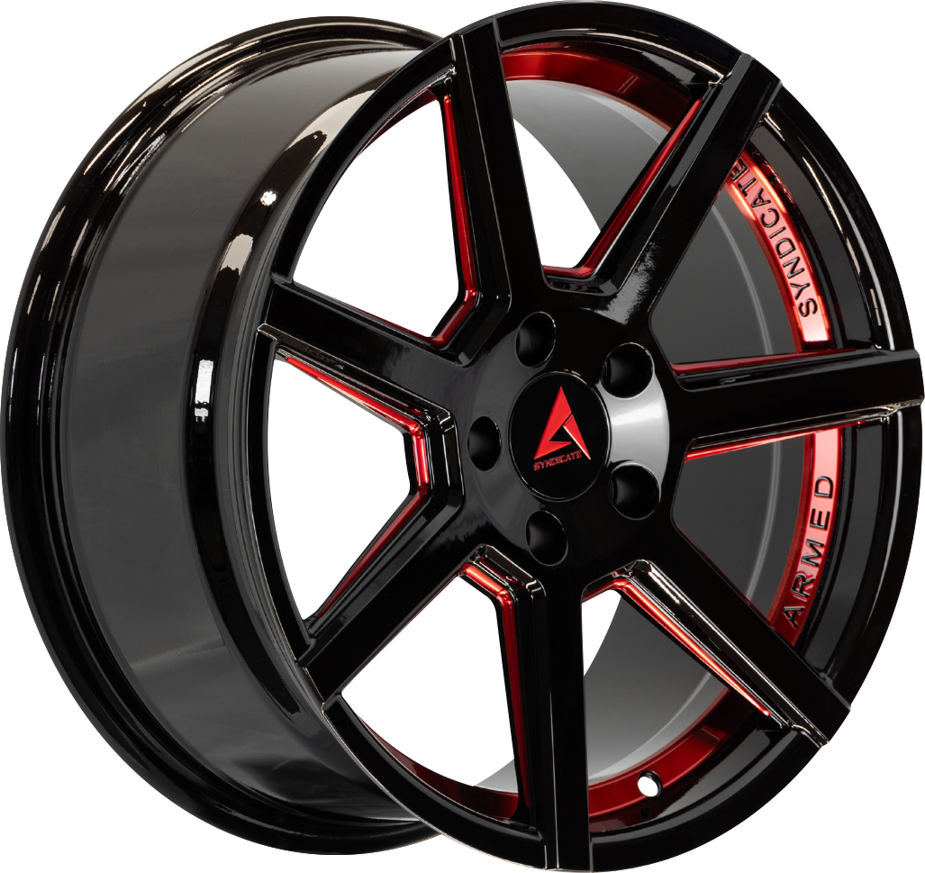 Armed Wheels Assassin Gloss Black + Red 18x8 +35 5x109mm 74.1mm - Wheelwiz