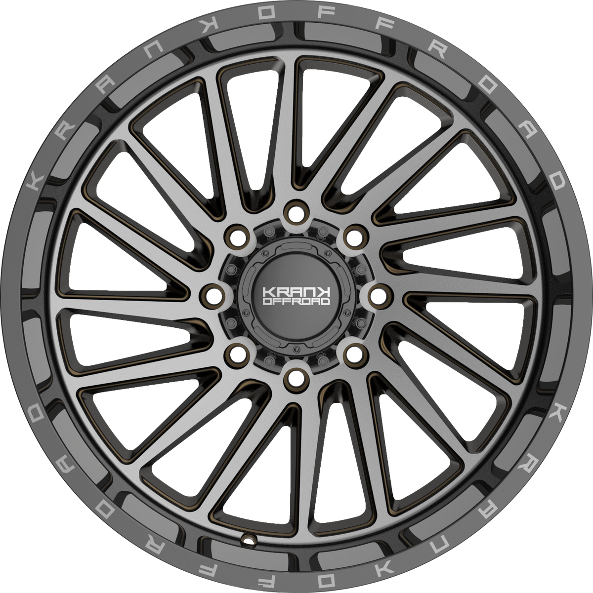 Krank Coil Bronze Dark Tint w/ Gloss Black Barrel 22x12 -44 8x165.1mm 125.1mm - Wheelwiz