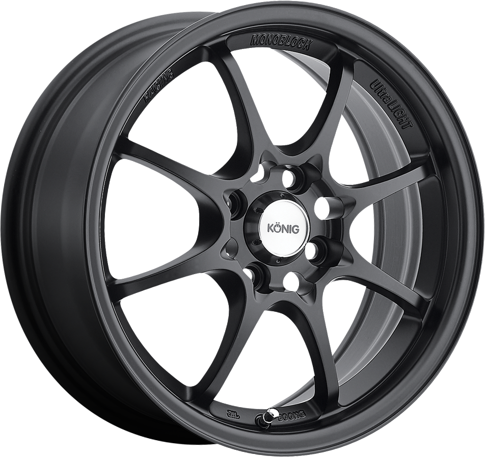Konig Helium Matte Black 15x6.5 +40 4x100mm 73.1mm - Wheelwiz