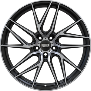 Euro Design Tech Matte Black Machined 20x10 +40 5x112mm 66.6mm - Wheelwiz