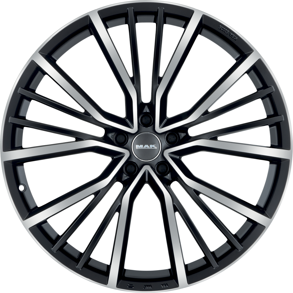 MAK UNION Black w/ Mirrored Face 21x9.5 +36 5x112mm 66.45mm - Wheelwiz