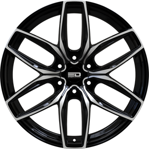 Euro Design Forza 6 Gloss Black Milled 22x9.5 +25 6x135mm 87.1mm - WheelWiz