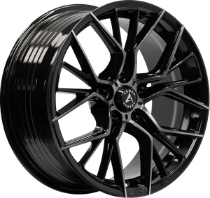 Armed Wheels Tactical Gloss Black Machined + Black Clear Coat 19x8.5 +30 5x113mm 74.1mm - Wheelwiz