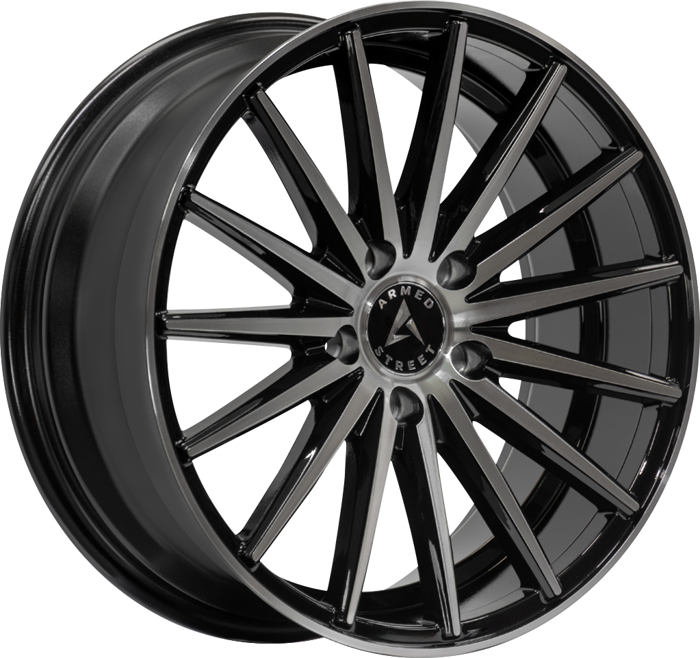 Armed Wheels Rival Gloss Black Machined Face 20x8.5 +32 5x109mm 74.1mm - Wheelwiz