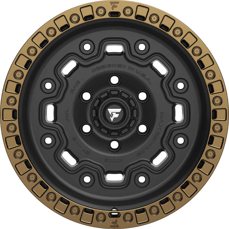 Fittipaldi FTC16Z Satin Black w/ Bronze Ring 17x9 -12 5x127mm 71.5mm - Wheelwiz