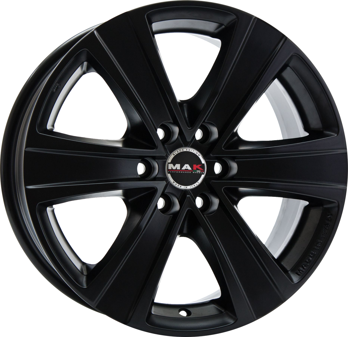 MAK FUOCO Matte Black 17x7.5 +50 6x130mm 84.1mm - Wheelwiz