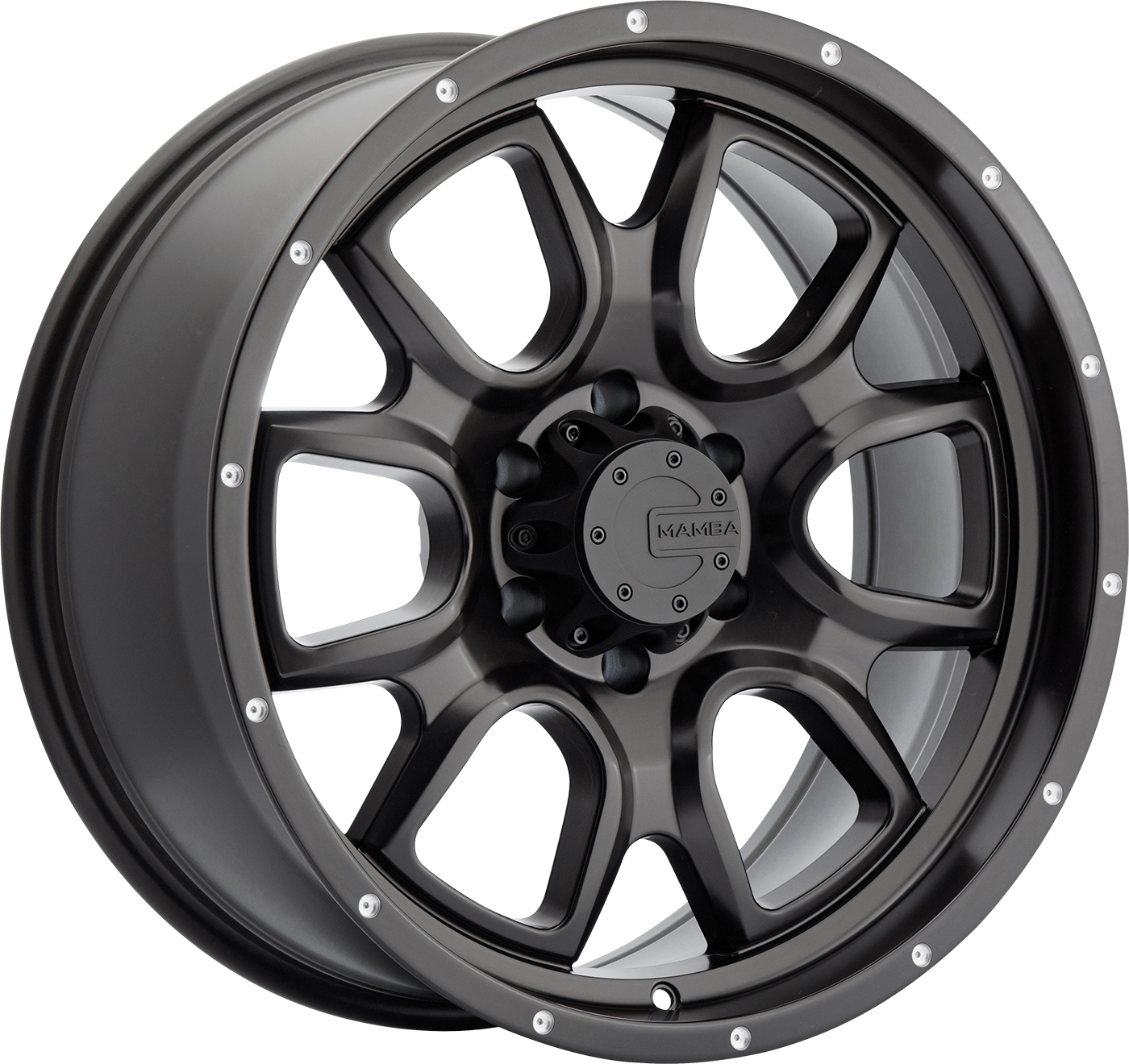 Mamba M19 Matte Black w/ Drilled Holes 18x9 -12 6x139.7mm 106.1mm - Wheelwiz