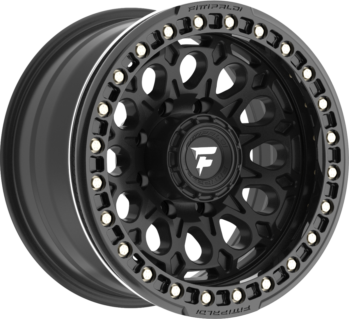 Fittipaldi FB153B Satin Black w/ Gloss Black Ring 17x9 -15 6x139.7mm 106.2mm