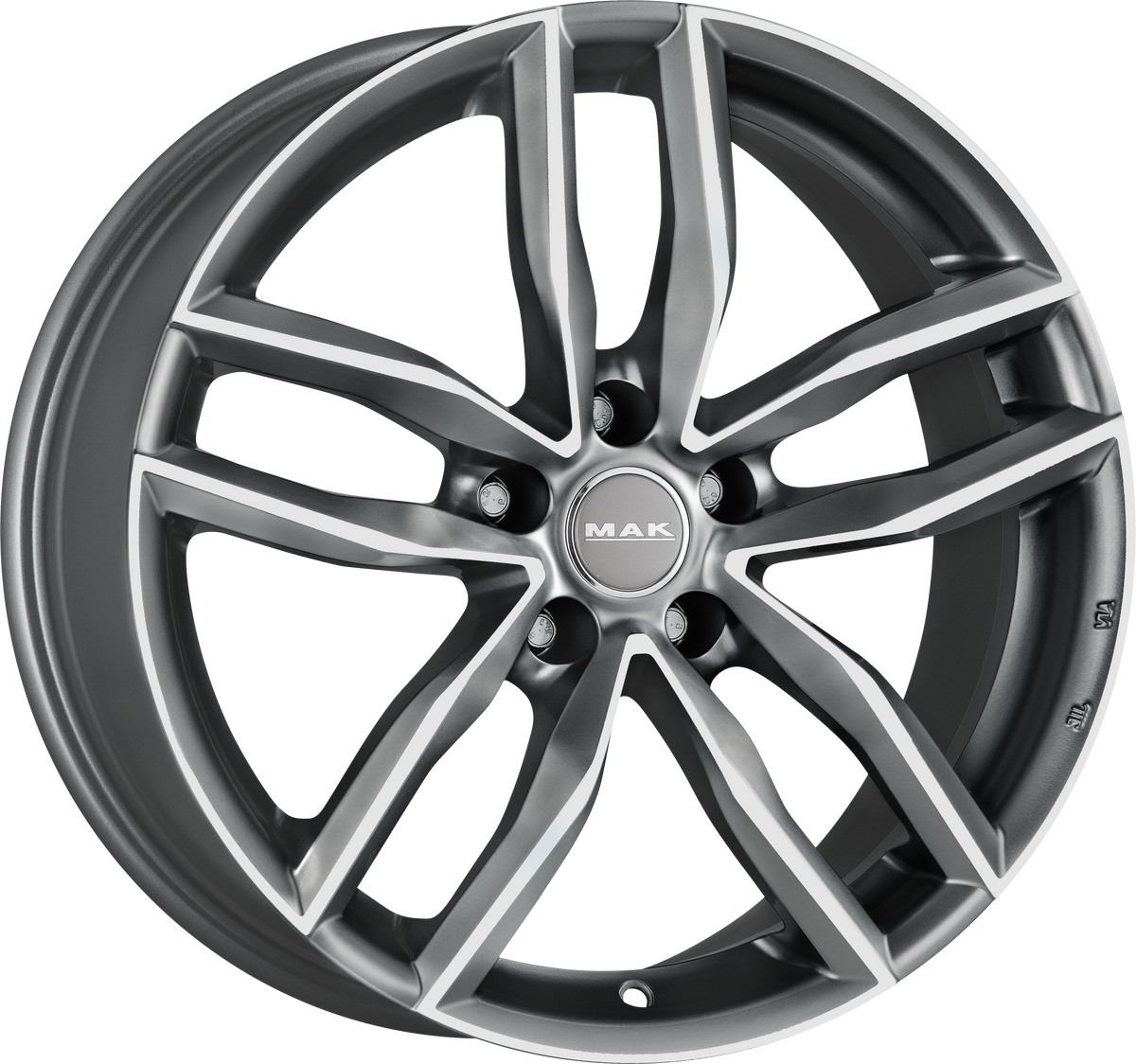 MAK SARTHE Gunmetal w/ Mirrored Face 18x8 +39 5x112mm 66.45mm - Wheelwiz