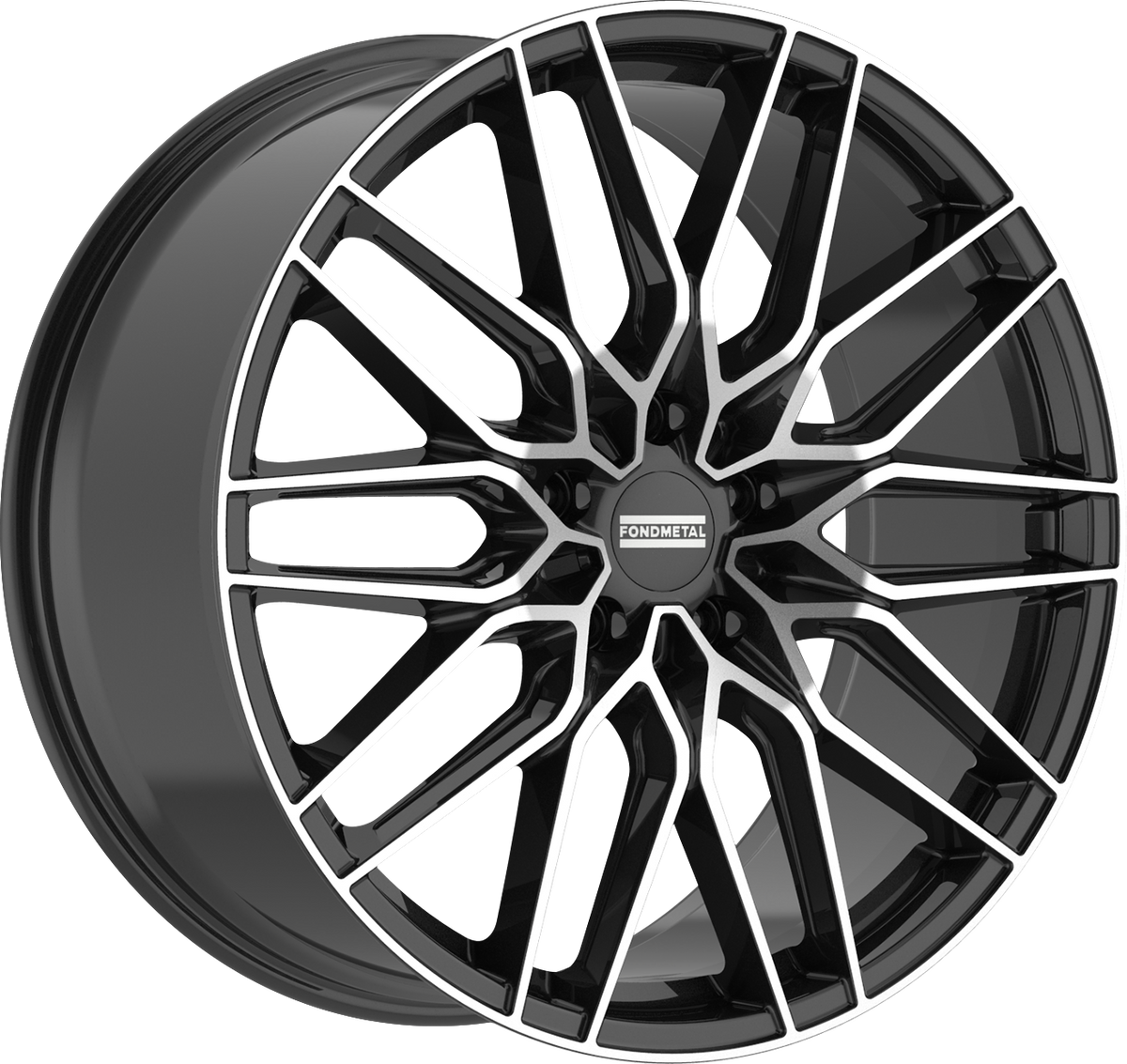 Fondmetal Cratos Gloss Black Machined 22x11.5 +41 5x112mm 66.5mm - Wheelwiz