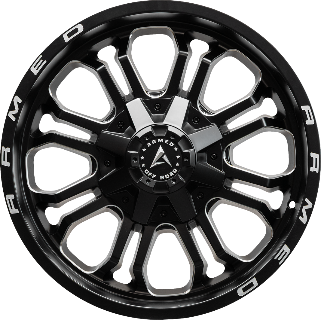 Armed Wheels Cannon Matte Black Milled + Armed 20x10 -24 Custom 87.1mm