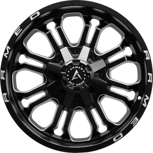 Armed Wheels Cannon Matte Black Milled + Armed 20x10 -24 6x135mm 108.1mm