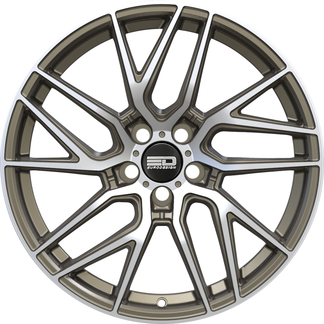 Euro Design Tech - EFS Matte Bronze Machined 20x8.5 +38 5x100|5x105|5x110|5x112|5x115|5x118|5x108|5x114.3|5x98mm 72.6mm - WheelWiz