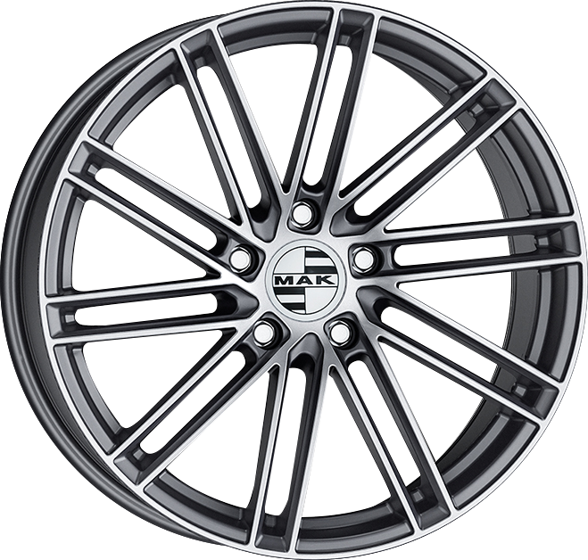 MAK LEIPZIG-D Gunmetal w/ Mirrored Face 20x11.5 +68 5x130mm 71.6mm - Wheelwiz