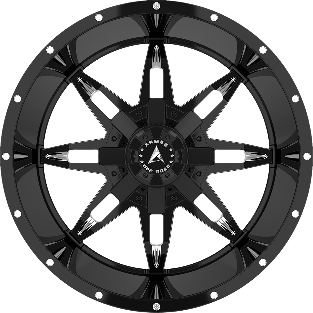 Armed Wheels Recon Gloss Black Milled 20x9 0 5x127mm 87.1mm - Wheelwiz