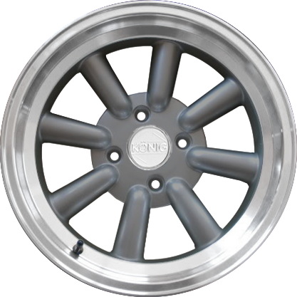Konig Rewind Graphite W/ Machined Lip 15x7 +20 4x110mm 73.1mm - Wheelwiz