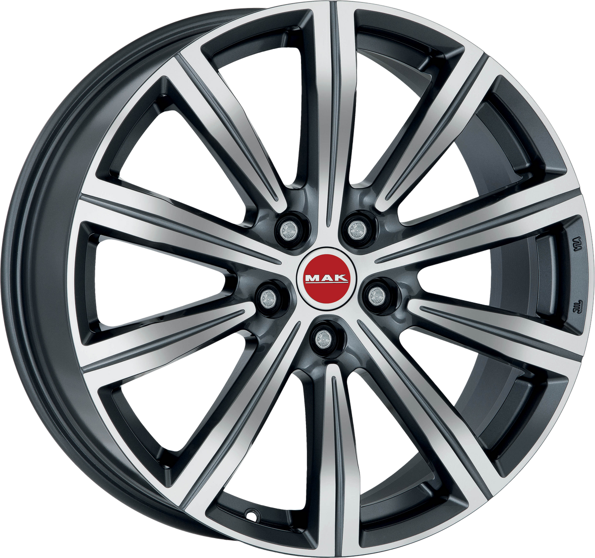 MAK BIRMINGHAM Gunmetal w/ Mirrored Face 22x9.5 +49 5x120mm 72.6mm - Wheelwiz