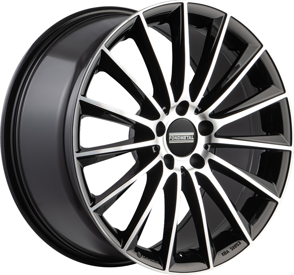 Fondmetal Aidon Gloss Black Machined 19x8 +48 5x112mm 66.5mm - Wheelwiz