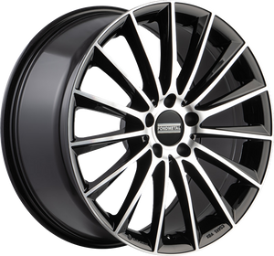 Fondmetal Aidon Gloss Black Machined 19x8 +48 5x112mm 66.5mm - Wheelwiz