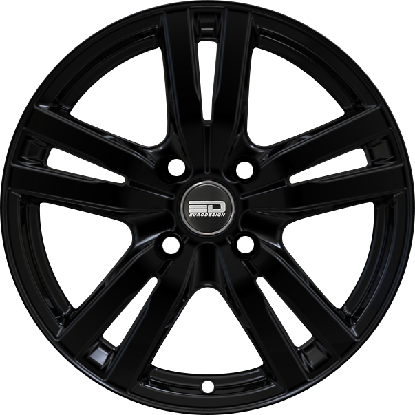 Euro Design Ottano - EFS Gloss Black 15x6 +35 5x100|5x105|5x110|5x112|5x115|5x118|5x108|5x114.3|5x98mm 72.6mm - WheelWiz