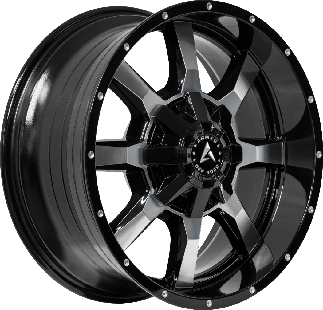 Armed Wheels Frontline Gloss Black Machined Face 18x9 +12 8x165.1mm 125.2mm
