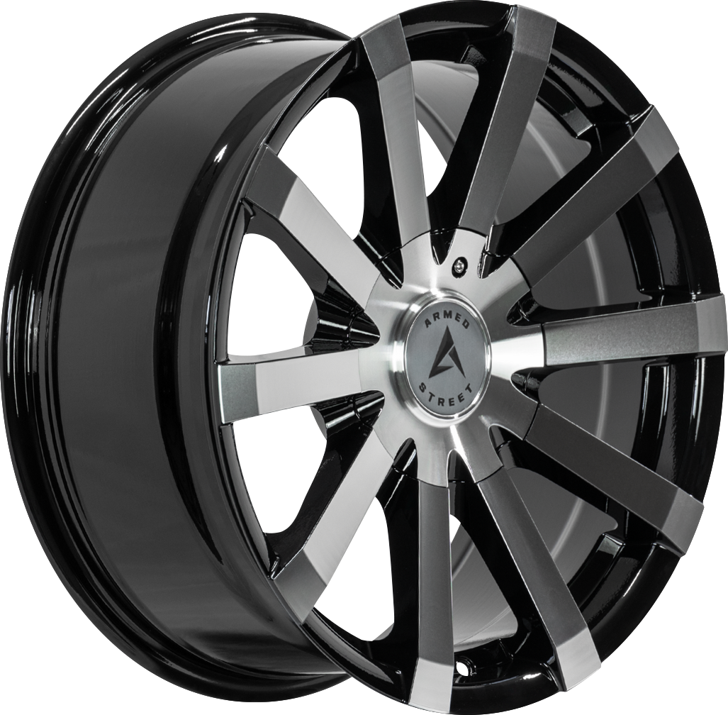 Armed Wheels Outlaw Gloss Black Machined Face 18x8 +35 Custom 74.1mm - Wheelwiz