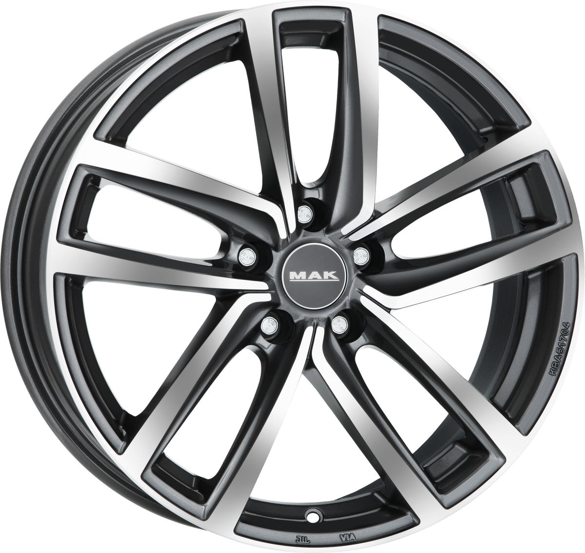 MAK DRESDEN Gunmetal w/ Mirrored Face 18x8 +30 5x112mm 57.1mm - Wheelwiz