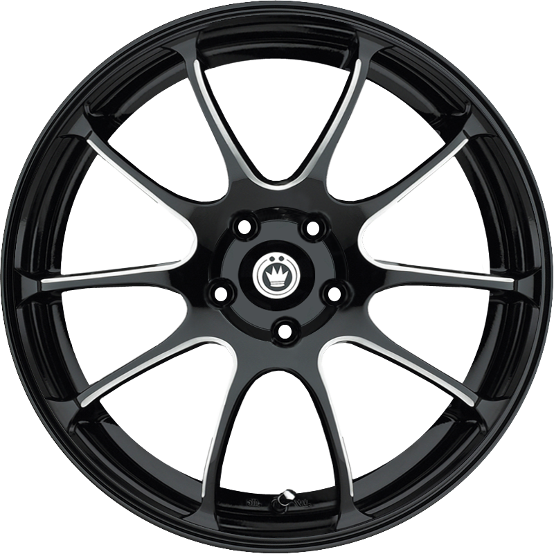 Konig Illusion Gloss Black w/ Ball Cut Machined Spokes 18x8 +45 5x112mm 73.1mm - Wheelwiz