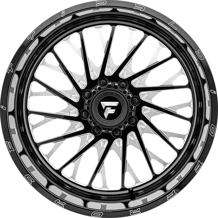 Fittipaldi FA08BM Gloss Black Milled 22x12 -44 8x180mm 124.3mm - Wheelwiz