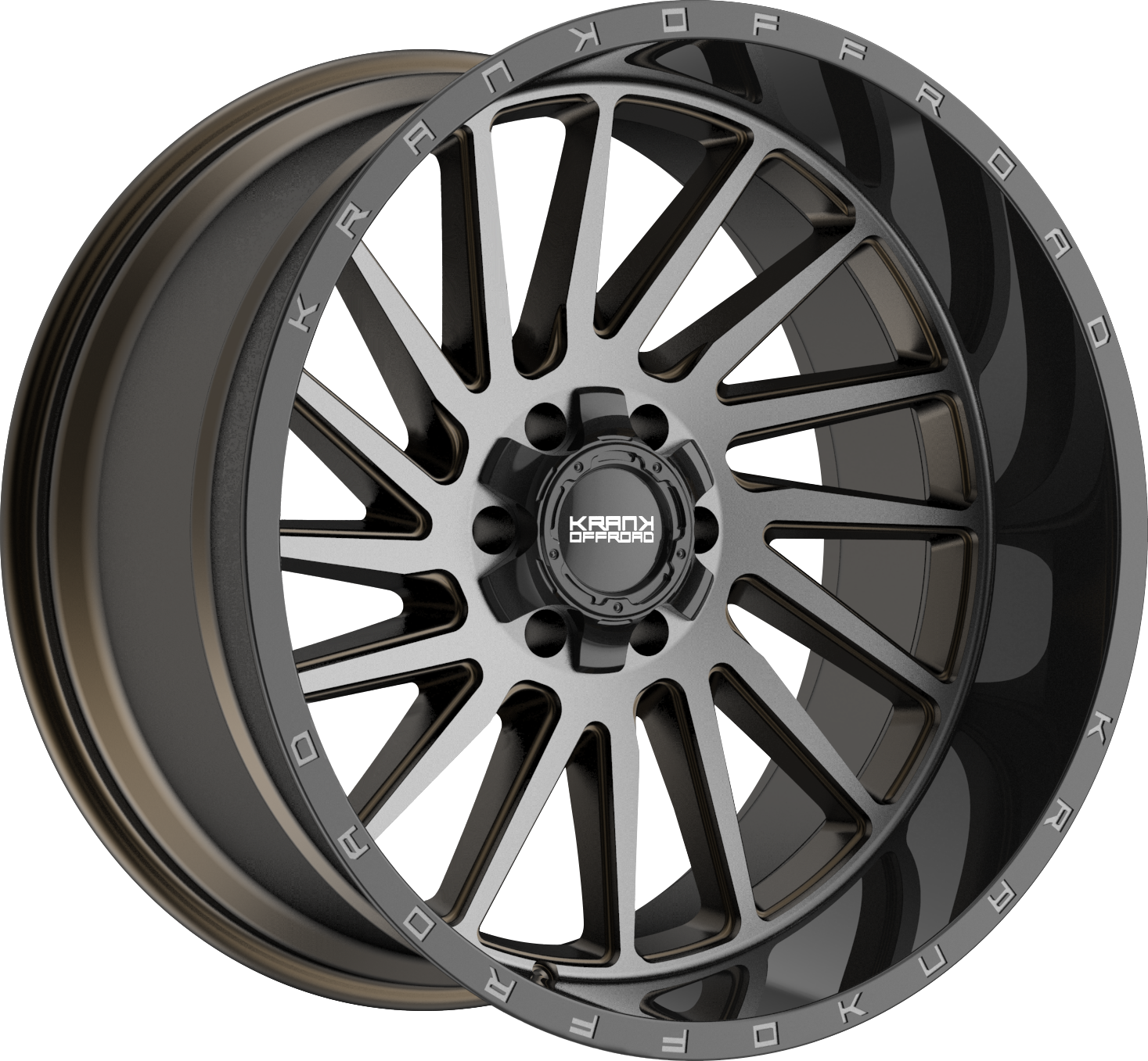 Krank Coil Bronze Dark Tint w/ Gloss Black Barrel 20x12 -44 6x135|6x139.7mm 108mm - Wheelwiz