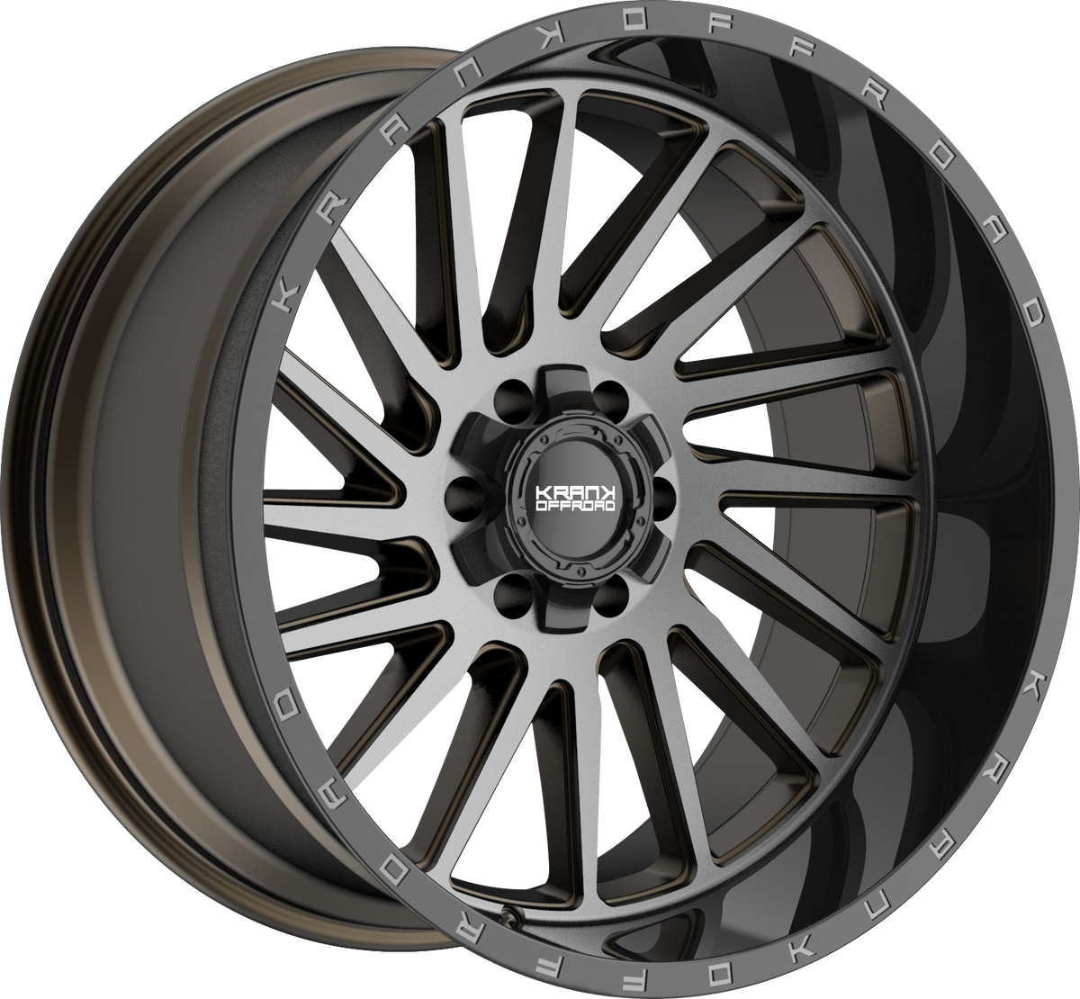Krank Coil Bronze Dark Tint w/ Gloss Black Barrel 22x12 -44 6x135|6x139.7mm 108mm - Wheelwiz