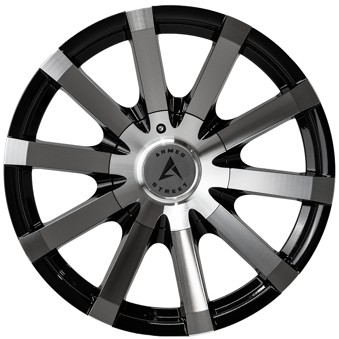 Armed Wheels Outlaw Gloss Black Machined Face 18x8 +20 5x113mm 74.1mm - Wheelwiz